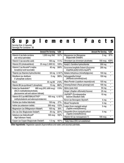 Seeking Health Optimal Man / Мультивитамины для мужчин 120 капсул, фото 2 в магазине биодобавок nutrido.shop