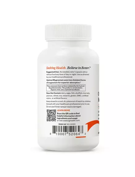 Seeking Health Optimal Magnesium / Оптимальный магний 100 капсул, фото 5 в магазине биодобавок nutrido.shop