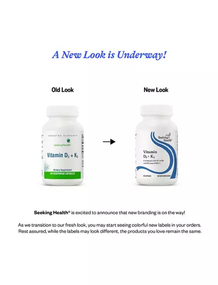 Seeking Health Vitamin D3+K2 / Витамин Д3+К2 60 капсул, фото 2 в магазине биодобавок nutrido.shop