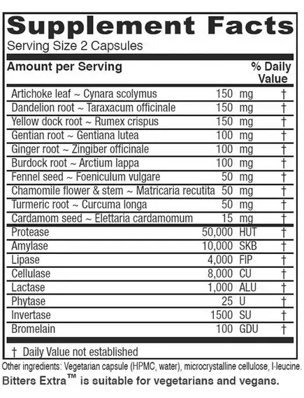 VITANICA BITTERS EXTRA / ГІРКОТИ ДЛЯ ПІДТРИМКИ ТРАВЛЕННЯ 90 КАПСУЛ, фото 3 від магазину біодобавок nutrido.shop