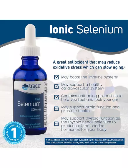 Селен іонний 300 мкг 59 мл / Ionic Selenium, Trace Minerals, фото 3 в магазине биодобавок nutrido.shop