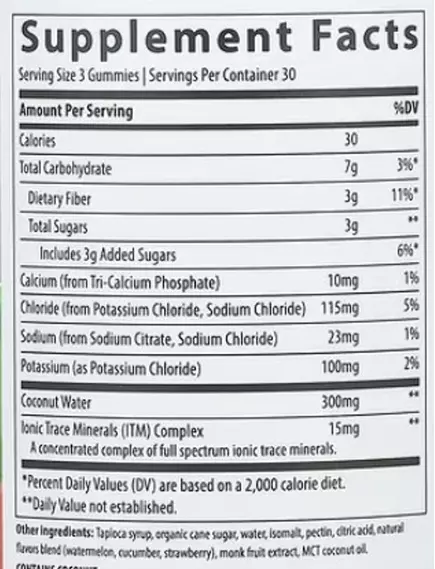 Trace Minerals Electrolyte Stamina Gummy / Електроліти у формі жувальних мармеладок Кавун 90 шт. , фото 2 в магазине биодобавок nutrido.shop