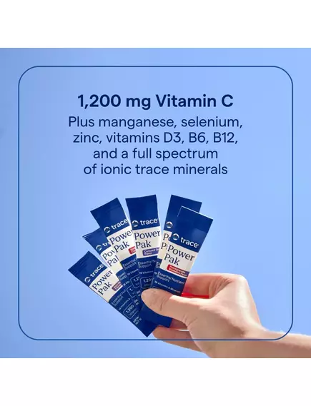 Trace Minerals Power Pak Mixed Berry / Вітамін C + електроліти + мультивітаміни Ягідний мікс 30 саше, фото 3 в магазине биодобавок nutrido.shop