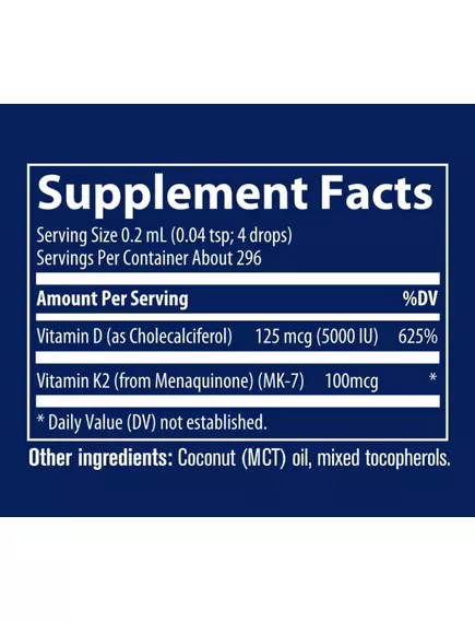 Trace Minerals Ionic Vitamin D3+K2 / Іонні вітаміни Д3 K2 59 мл, фото 2 від магазину біодобавок nutrido.shop