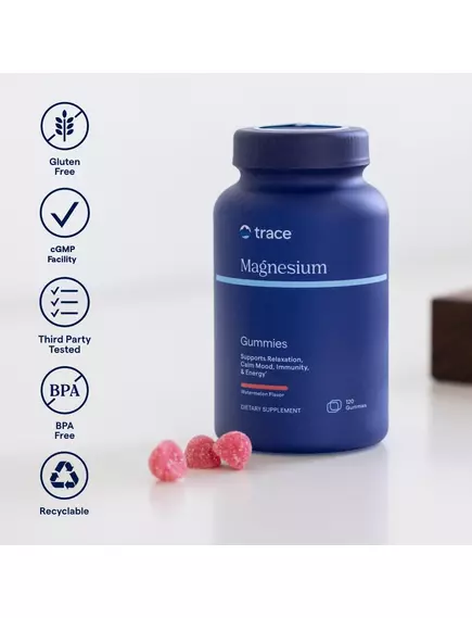 Trace Minerals Magnesium Gummies / Магний цитрат со вкусом арбуза 120 мармеладок, фото 7 в магазине биодобавок nutrido.shop
