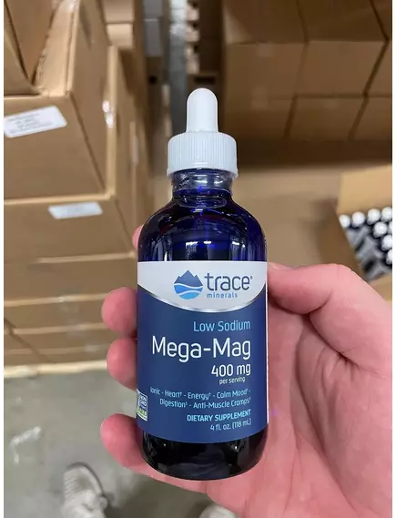 Trace Minerals Mega-Mag / Магний с низким содержанием натрия 400 мг 118 мл, фото 8 в магазине биодобавок nutrido.shop