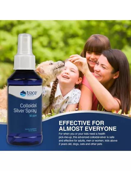 Колоїдне срібло 118 мл спрей / Colloidal Silver Spray, Trace Minerals, фото 4 в магазине биодобавок nutrido.shop