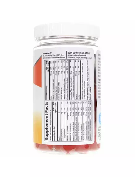 Trace Minerals Children's Multi Gummies / Мультивітаміни для дітей зі смаком апельсина 60 жувальних цукерок, фото 3 в магазине биодобавок nutrido.shop