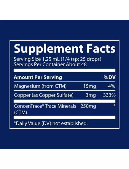 Trace Minerals Ionic Copper / Мідь іонна рідка 59 мл , фото 3 в магазине биодобавок nutrido.shop