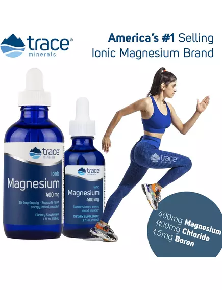 Trace Minerals Ionic Magnesium / Магній іонний рідкий 400 мг 59 мл, фото 6 від магазину біодобавок nutrido.shop