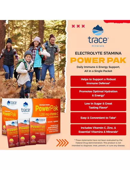 Trace Minerals Power Pak Guava Passion Fruit / Вітамін C + електроліти + мультивітаміни Гуава Маракуя 30 саше, фото 3 від магазину біодобавок nutrido.shop