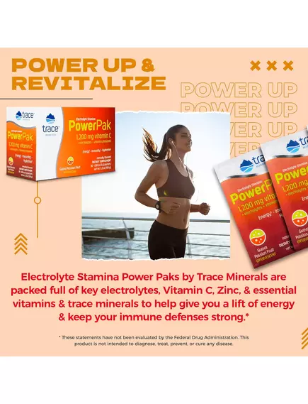 Trace Minerals Power Pak Guava Passion Fruit / Вітамін C + електроліти + мультивітаміни Гуава Маракуя 30 саше, фото 4 від магазину біодобавок nutrido.shop