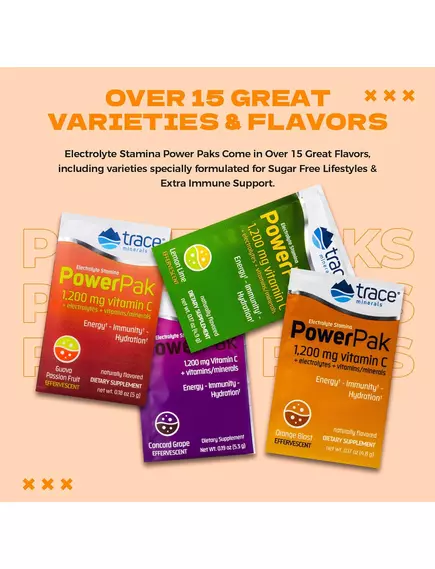 Trace Minerals Power Pak Guava Passion Fruit / Вітамін C + електроліти + мультивітаміни Гуава Маракуя 30 саше, фото 5 від магазину біодобавок nutrido.shop