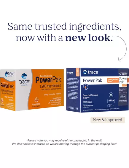 Trace Minerals Power Pak Orange / Вітамін C + електроліти + мультивітаміни Апельсин 30 саше, фото 9 в магазине биодобавок nutrido.shop