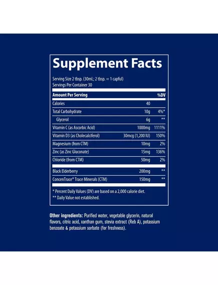 Trace Minerals  Liquid Immunity+ / Комплекс для імунітету в рідкій формі зі смаком ягід 887 мл , фото 2 в магазине биодобавок nutrido.shop