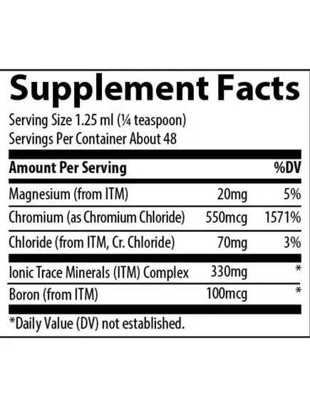 Хром іонний 550 мкг 59 мл / Ionic Chromium, Trace Minerals, фото 3 в магазине биодобавок nutrido.shop