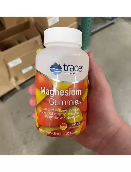Магній цитрат зі смаком персика 120 мармеладок / Magnesium Gummies, Trace Minerals, фото 3 в магазине биодобавок nutrido.shop