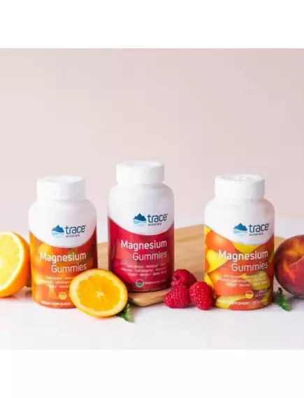 Магній цитрат зі смаком персика 120 мармеладок / Magnesium Gummies, Trace Minerals, фото 6 в магазине биодобавок nutrido.shop