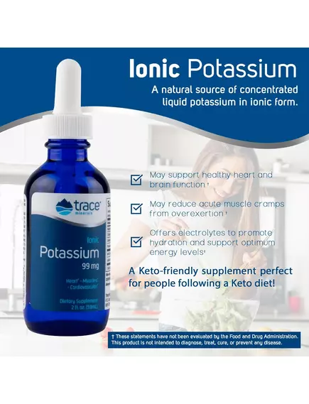 Калій іонний 99 мг 59 мл / Ionic Potassium, Trace Minerals, фото 4 в магазине биодобавок nutrido.shop