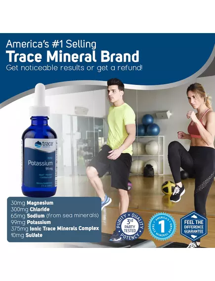Калій іонний 99 мг 59 мл / Ionic Potassium, Trace Minerals, фото 6 в магазине биодобавок nutrido.shop