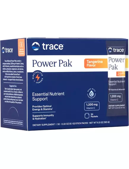 Trace Minerals Electrolyte Stamina Power Pak Tangerine / Електроліти + вітамін С + мультивітаміни Мандарин 30 саше  в магазине биодобавок nutrido.shop