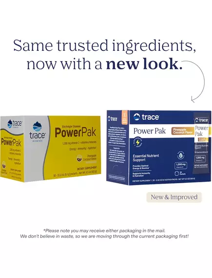 Trace Minerals Power Pak Pineapple Coconut / Вітамін C + електроліти + мультивітаміни Ананас і Кокос 30 саше, фото 2 в магазине биодобавок nutrido.shop