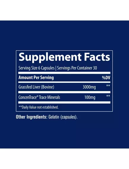 TRACE MINERALS BEEF LIVER / ПЕЧІНКА ЯЛОВИЧА ТРАВ'ЯНОЇ ВІДГОДІВЛІ 180 КАПСУЛ, фото 6 від магазину біодобавок nutrido.shop