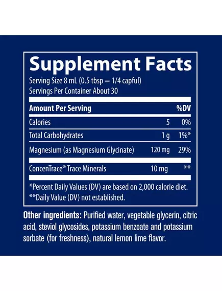 Trace Minerals Magnesium Glycinate / Магній гліцинат рідкий зі смаком лимона та лайма 237 мл, фото 3 від магазину біодобавок nutrido.shop