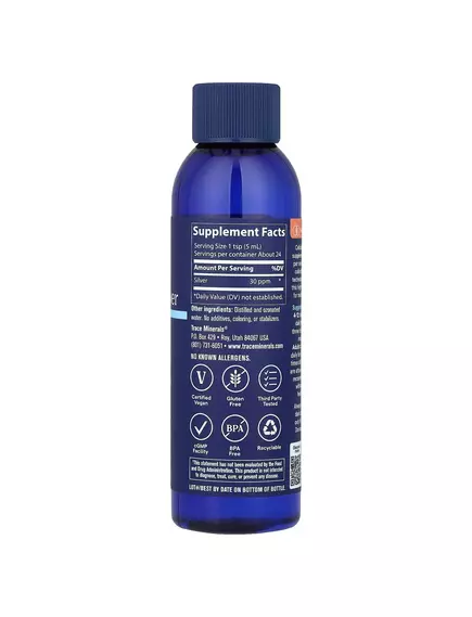 Колоїдне срібло 118 мл / Colloidal Silver, Trace Minerals, фото 2 в магазине биодобавок nutrido.shop