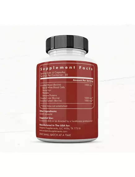 Ancestral Supplements Blood Vitality / Жизненная сила крови 180 капсул, фото 6 в магазине биодобавок nutrido.shop