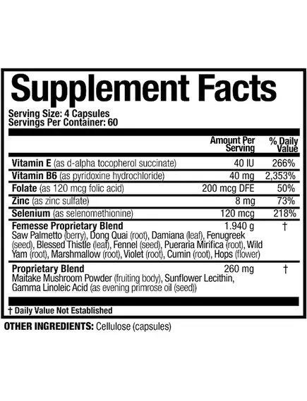 ARTHUR ANDREW FEMESSE / ПІДТРИМКА ШКІРИ, ТКАНИНИ ГРУДЕЙ І ЗДОРОВИЙ РІВЕНЬ ГОРМОНІВ 240 КАПСУЛ, фото 2 від магазину біодобавок nutrido.shop