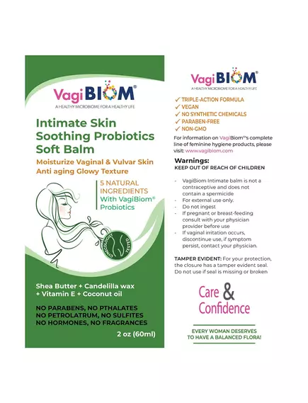 Biom Probiotics Intimate Skin Soothing Probiotic Soft Balm / Пробіотичний бальзам для інтимної шкіри 60 мл, фото 3 від магазину біодобавок nutrido.shop