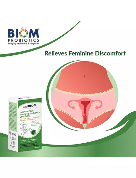 Biom Probiotics Intimate Skin Soothing Probiotic Soft Balm / Пробіотичний бальзам для інтимної шкіри 60 мл, фото 4 від магазину біодобавок nutrido.shop