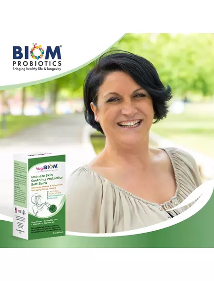 Biom Probiotics Intimate Skin Soothing Probiotic Soft Balm / Пробіотичний бальзам для інтимної шкіри 60 мл, фото 5 від магазину біодобавок nutrido.shop