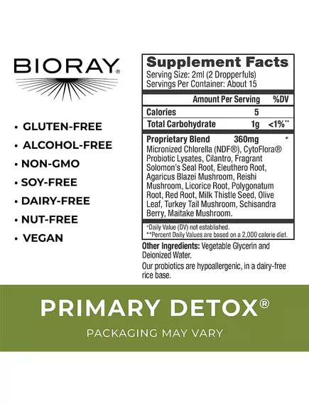 BIORAY PRIMARY DETOX ORGANIC / БІОРЕЙ ДЕТОКС ОРГАНІК 60 МЛ, фото 3 від магазину біодобавок nutrido.shop