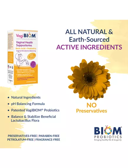BIOM PROBIOTICS BORIC ACID+PROBIOTICS / СУПОЗИТОРІЇ ВАГІНАЛЬНІ БОРНА КИСЛОТА + ПРОБІОТИКИ 10 ШТ., фото 2 від магазину біодобавок nutrido.shop