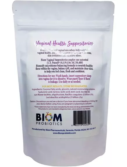 BIOM PROBIOTICS BORIC ACID+PROBIOTICS / СУПОЗИТОРІЇ ВАГІНАЛЬНІ БОРНА КИСЛОТА + ПРОБІОТИКИ 10 ШТ., фото 4 від магазину біодобавок nutrido.shop