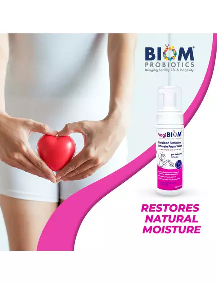 BIOM PROBIOTICS FEMININE INTIMATE FOAM WASH / ПІНКА ДЛЯ ІНТИМНОЇ ГІГІЄНИ 150 МЛ, фото 5 від магазину біодобавок nutrido.shop