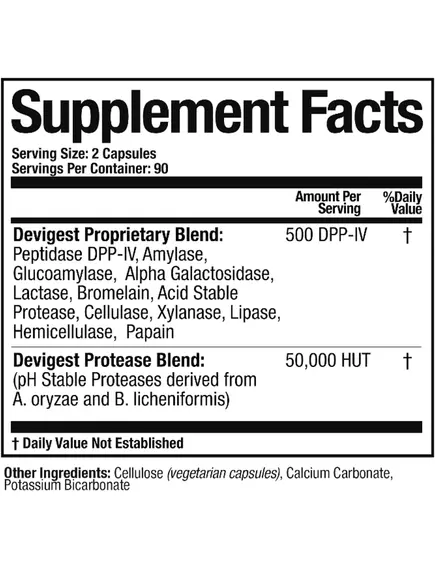 ARTHUR ANDREW DEVIGEST / ДЕВІГЕСТ ТРАВНІ ФЕРМЕНТИ ПОВНОГО СПЕКТРУ 180 КАПСУЛ, фото 4 від магазину біодобавок nutrido.shop