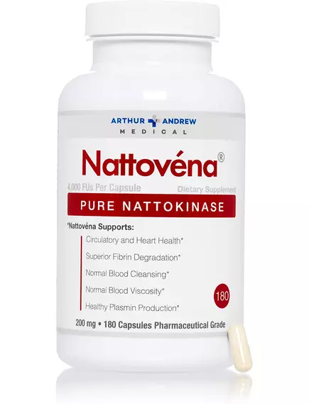 Arthur Andrew Nattovena / Наттокиназа для здоровья сердечно-сосудистой системы 180 капсул, фото 5 в магазине биодобавок nutrido.shop