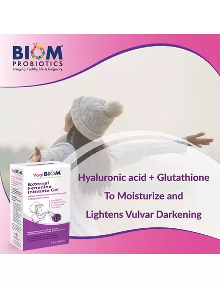 Biom Probiotics Natural External Vaginal Moisturizer Gel / Зовнішній вагінальний зволожувальний гель 60 мл, фото 2 в магазине биодобавок nutrido.shop