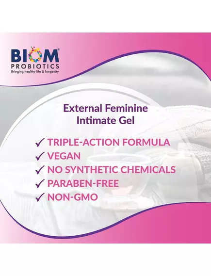 Biom Probiotics Natural External Vaginal Moisturizer Gel / Зовнішній вагінальний зволожувальний гель 60 мл, фото 6 в магазине биодобавок nutrido.shop