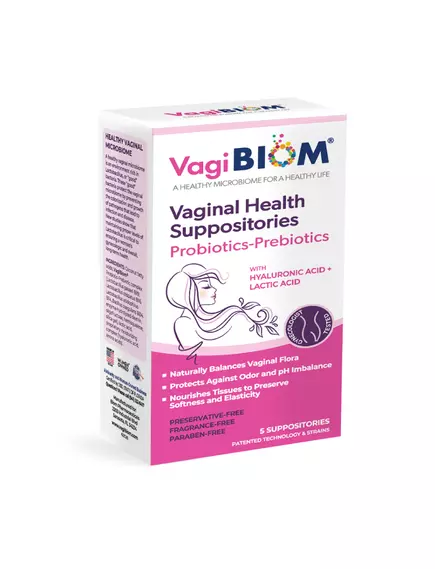 Biom Probiotics Vaginal Probiotic Suppository / Вагінальні супозиторії з пробіотиками 5 шт. від магазину біодобавок nutrido.shop