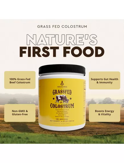 Ancestral Supplements Grass Fed Beef Colostrum Jar / Молозиво від корів трав'яної відгодівлі 120 г, фото 3 від магазину біодобавок nutrido.shop