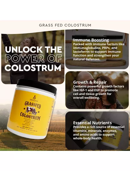 Ancestral Supplements Grass Fed Beef Colostrum Jar / Молозиво від корів трав'яної відгодівлі 120 г, фото 5 від магазину біодобавок nutrido.shop