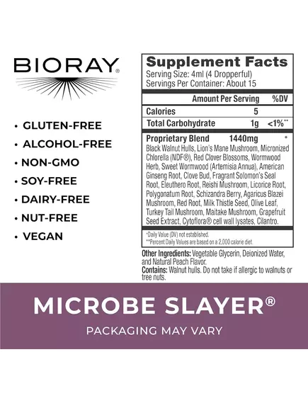 Bioray Microbe Slayer / Детоксикація мікроорганізмів у ШКТ 60 мл, фото 2 в магазине биодобавок nutrido.shop