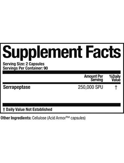 ARTHUR ANDREW SERRETIA / СЕРРЕЦІЯ СЕРРАПЕПТАЗА 250.000 SPU 180 КАПСУЛ, фото 2 від магазину біодобавок nutrido.shop