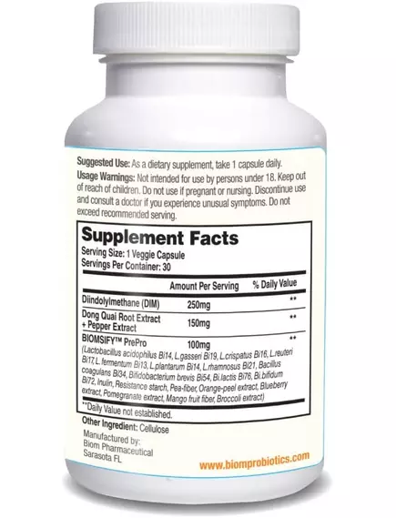 BIOM PROBIOTICS BIOM DIM / БІОМ ДІМ СВІЧКИ БАЛАНС ЕСТРОГЕНІВ, 30 ШТУК, фото 2 від магазину біодобавок nutrido.shop