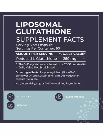 BodyBio Liposomal Glutathione / Ліпосомальний глутатіон 60 капсул, фото 2 в магазине биодобавок nutrido.shop