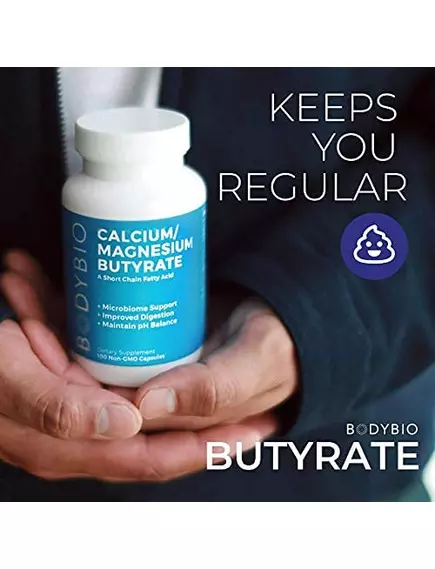 BodyBio Butyrate Cal-Mag / Бутират с кальцием и магнием 250 капсул, фото 3 в магазине биодобавок nutrido.shop